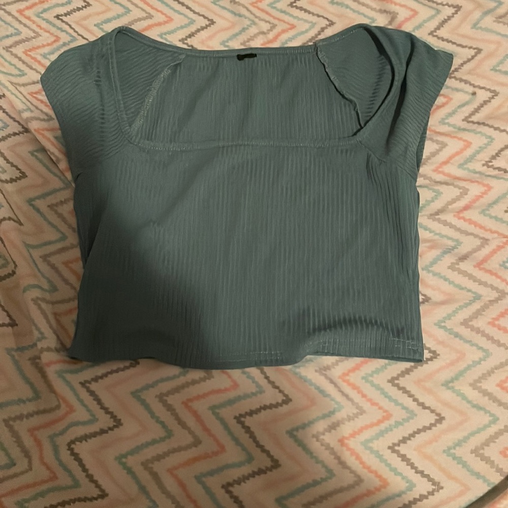 teal, trending cropped t shirt